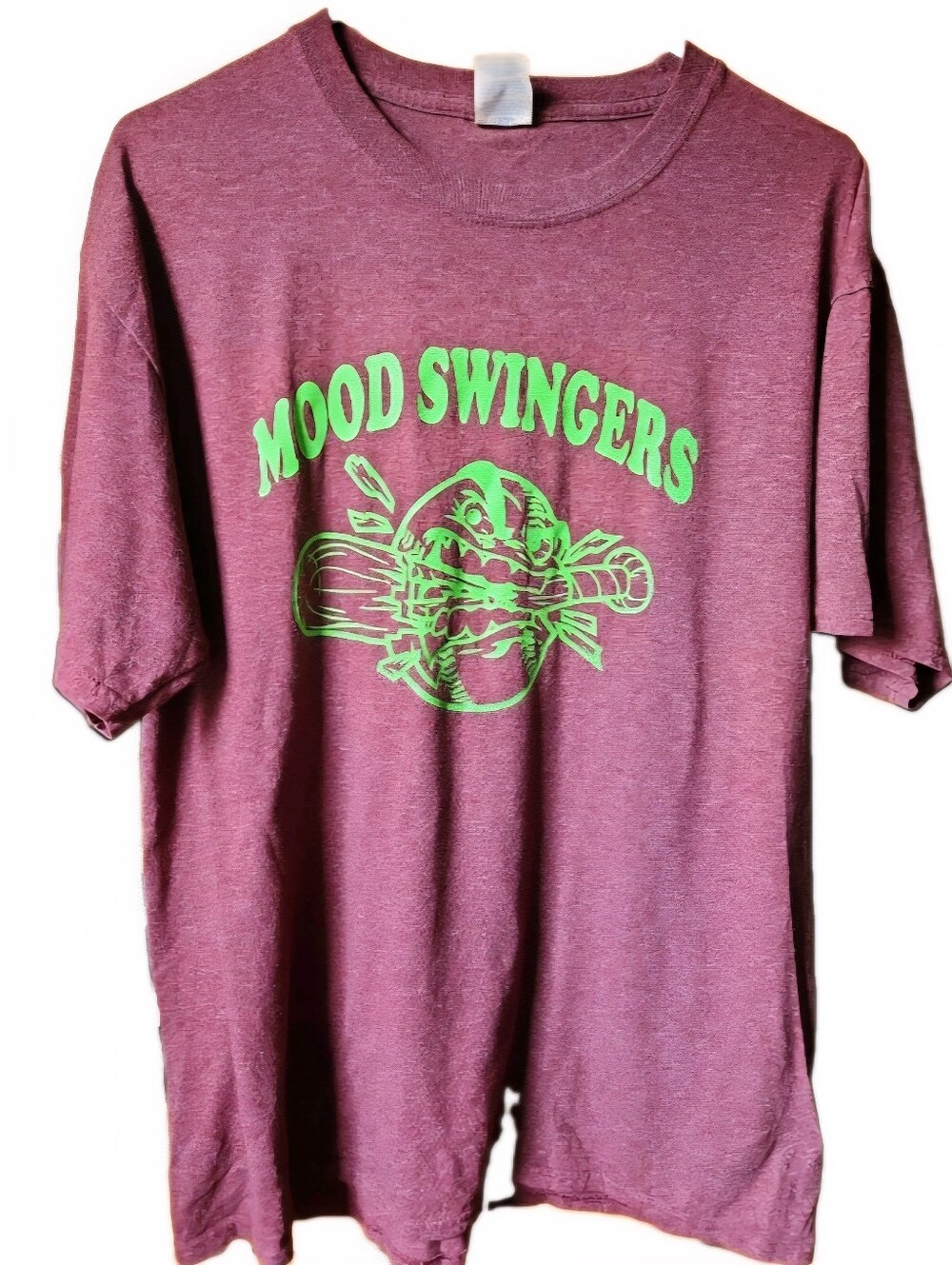 Woman's Mood Swingers Baseball No. 10 Graphic Tee In Rust Red, Sz L. GrandmaCore